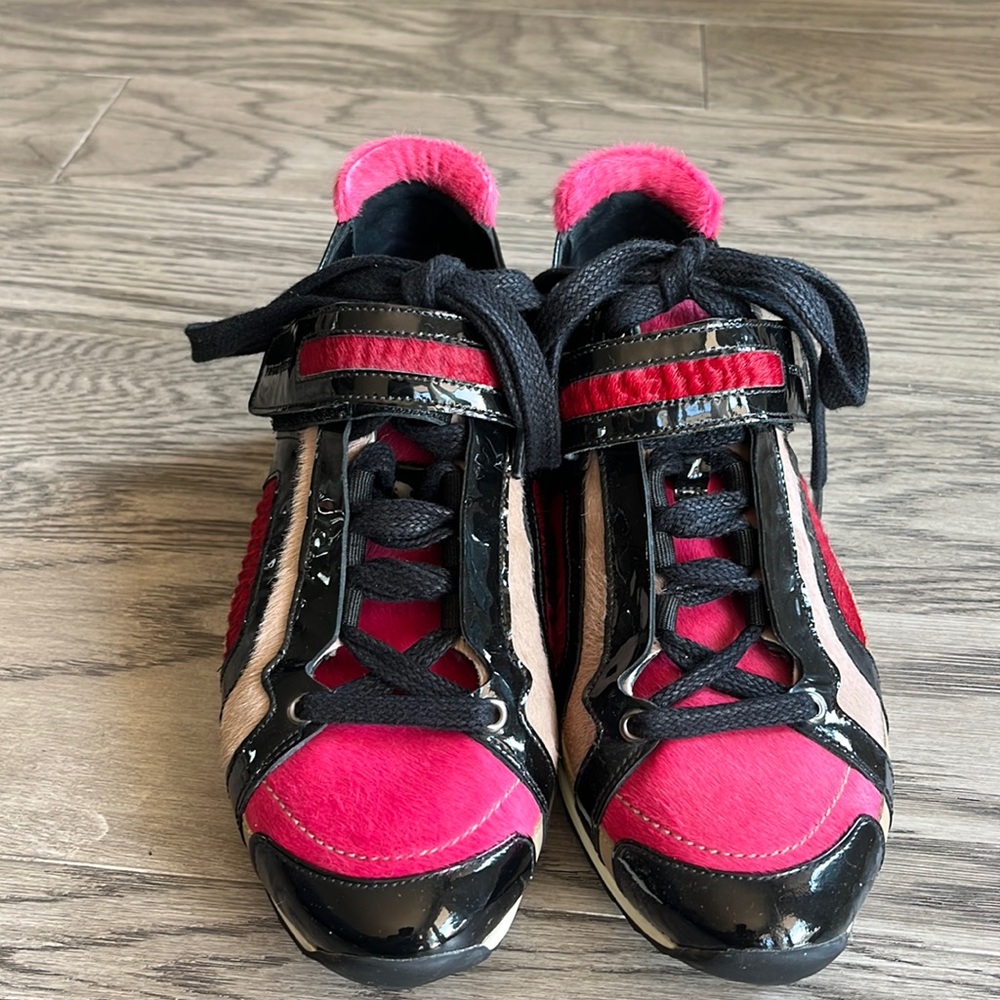Pierre Hardy fur genuine leather sneakers size 39, US8
